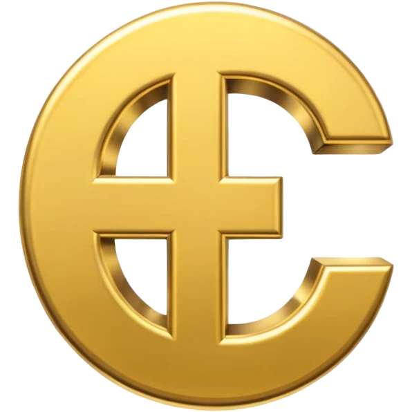 Symbole de currency en or en forme de lettre F précise, seul, 3D, brillant, style emoji simple et lisible sur fond uni. pas une autre lettre

F emoji