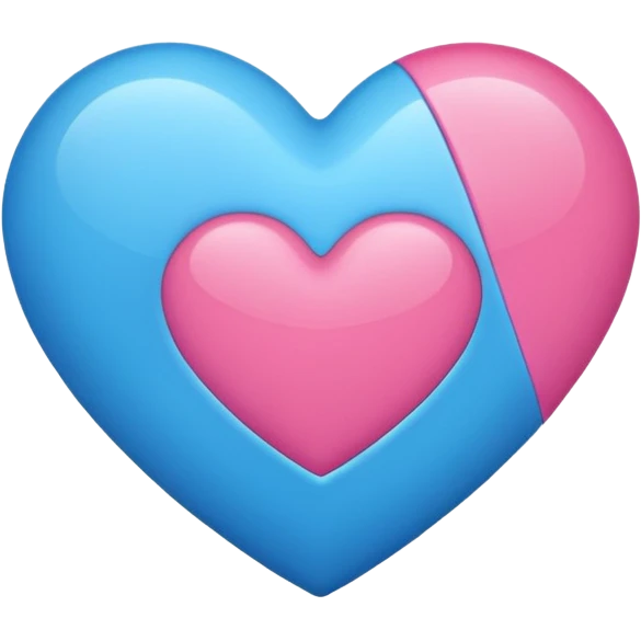 Emoji de coração azul e rosa emoji