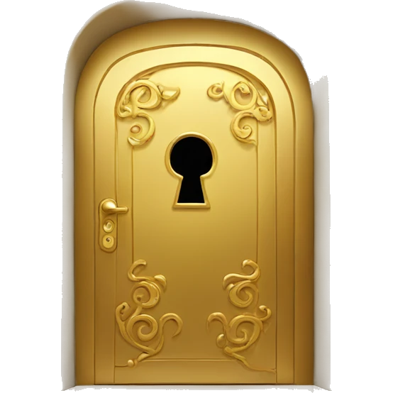 Golden door with golden designs with a keyhole emoji