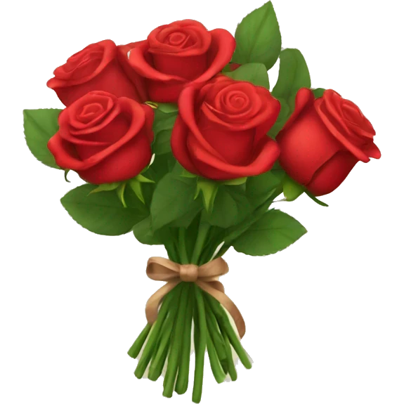 Neat Bouquet of red roses emoji