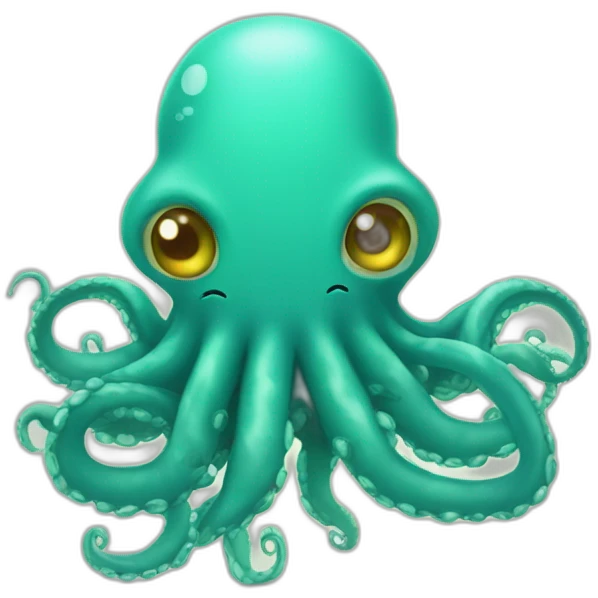 Cute kraken Holding a Sign in his tentacles emoji