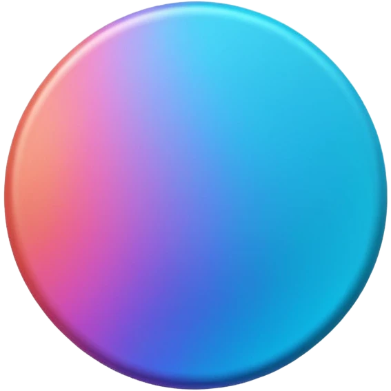 
One  3d coin color in in gradient of turquoise, blue, pink, purple, and coral emoji