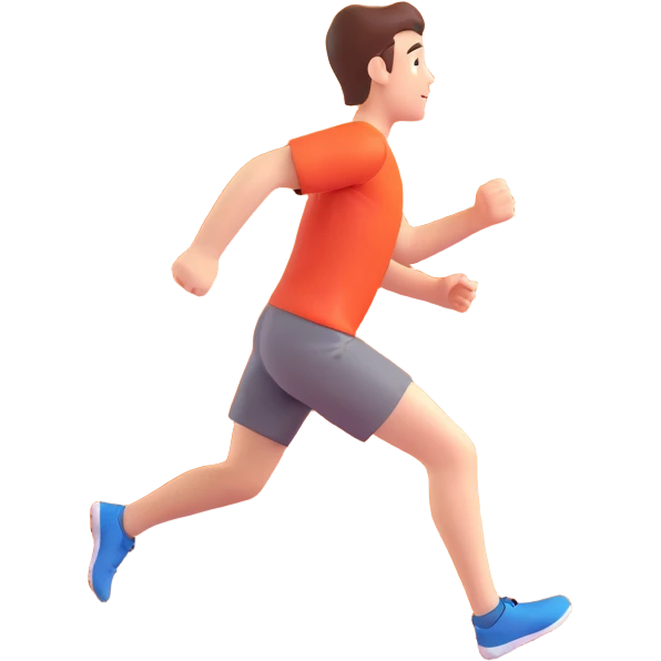 A person running on a track, viewed from behind emoji