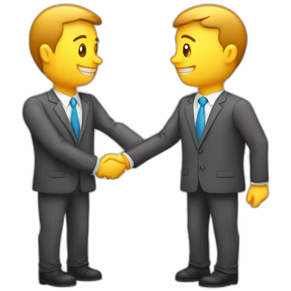 partnership in business handshaking with color #F8D877 emoji