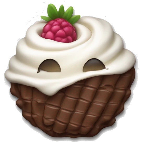rasperry covered in white and milk chocolate  emoji