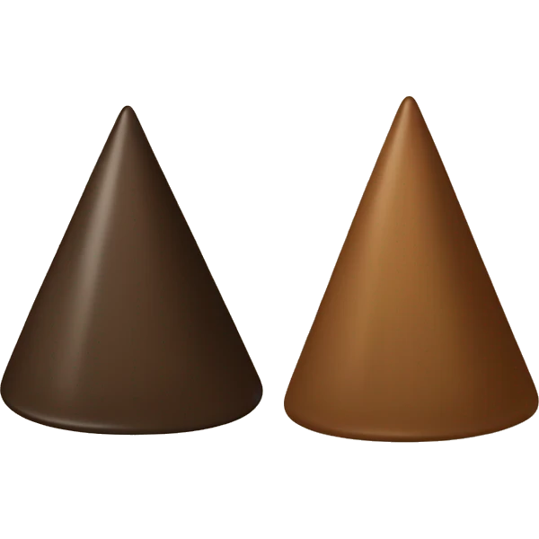 Estéticamente, el piloncillo se presenta como un cono pequeño y sólido de color marrón oscuro o caramelo, con una textura ligeramente rugosa. Su forma es cónica o truncada, similar a una pirámide con la punta redondeada emoji
