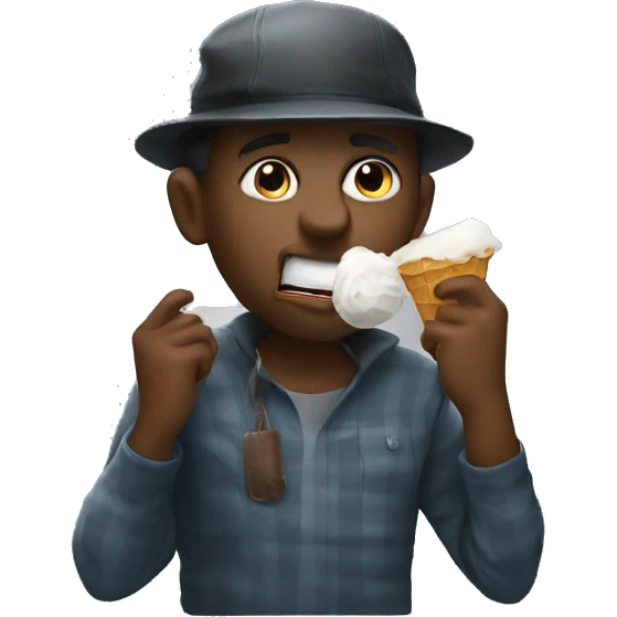 robber eating icecream emoji