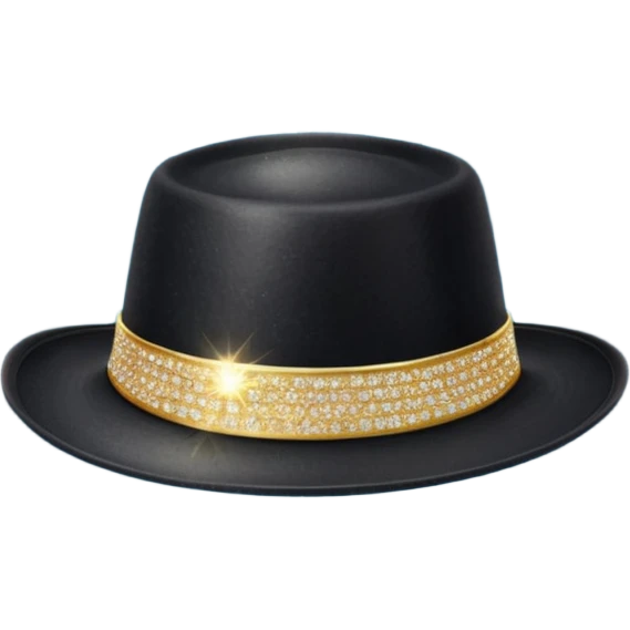 Glitter Black Hat Copas Symbol of Card emoji