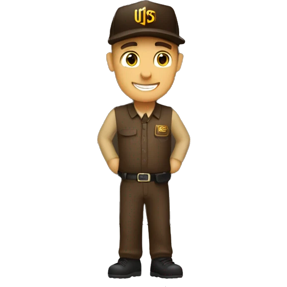 UPS truck with a ups guy emoji