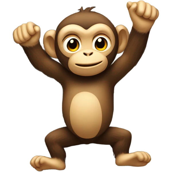 Monkey climbing on a rock wall in the Amazon  emoji
