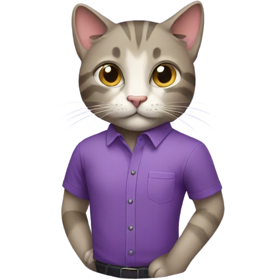 Cat wearing purple shirt  emoji