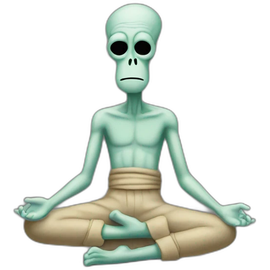 Squidward doing a meditation emoji