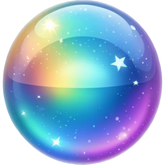 glitter shining floating spheres emoji