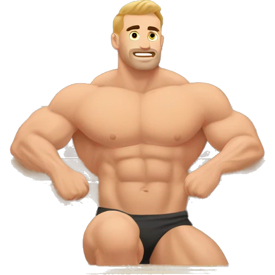 Muscular Caucasian gay bodybuilders in sauna emoji
