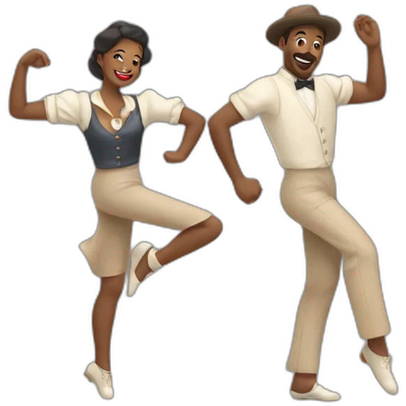 une bretonne en tenue qui danse le lindy hop emoji