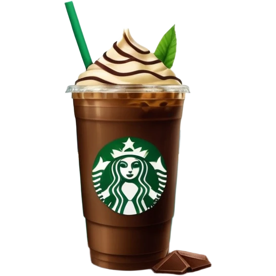 Starbucks iced coffee with Dubai chivalry bar with green filling and burn Khalifa  emoji