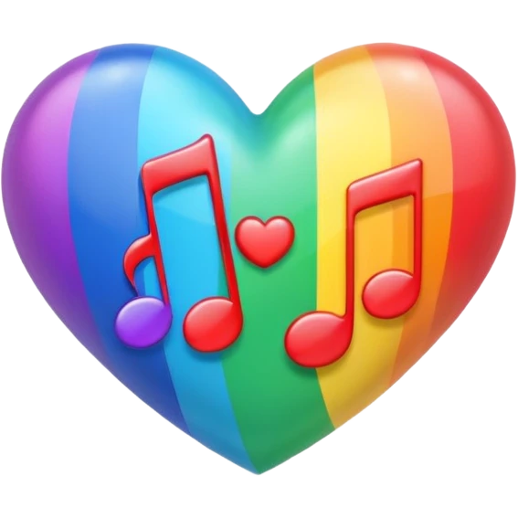 heart with rainbow music notes emoji