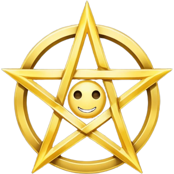 Pentagram with gold background  emoji
