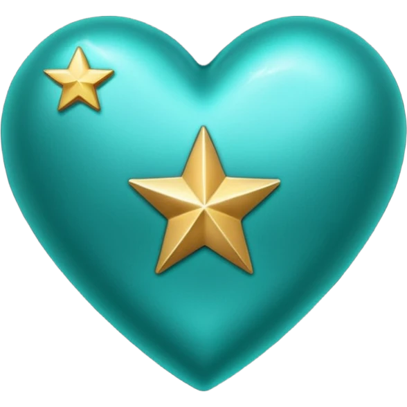 Teal heart with a star and 'you rock'  emoji