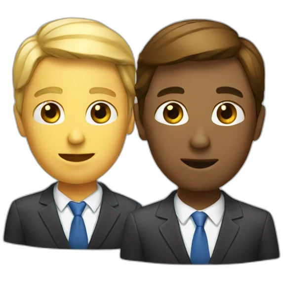 two executives communicating emoji