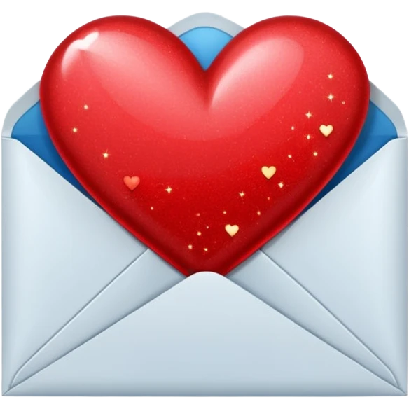 a beautiful sparkly heart red envelope emoji