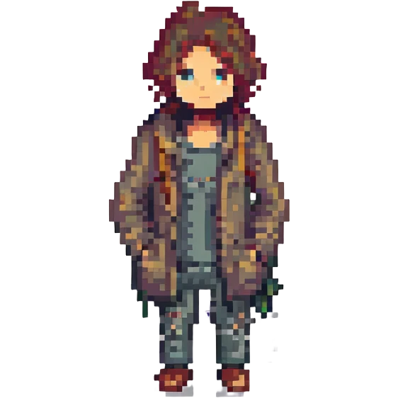 homeless person, pixel art style, pixel graphics, no background emoji