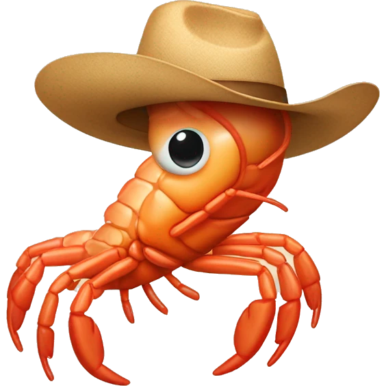Shrimp wearing a cowboy hat emoji