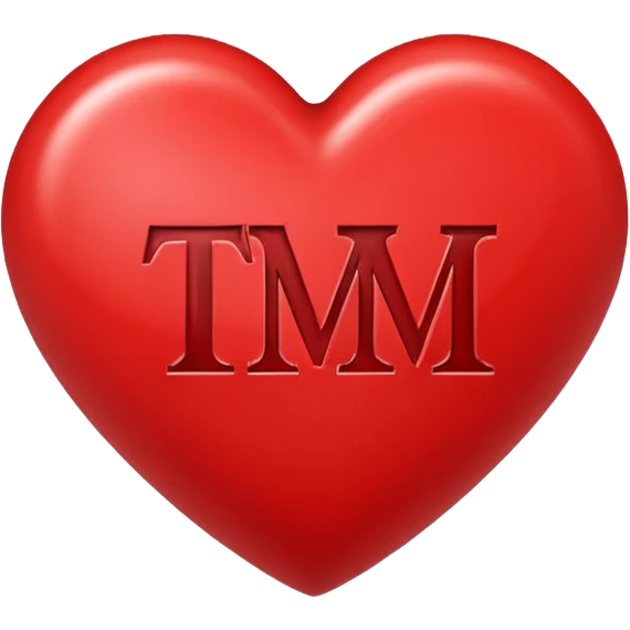 t & m initials inside a heart emoji