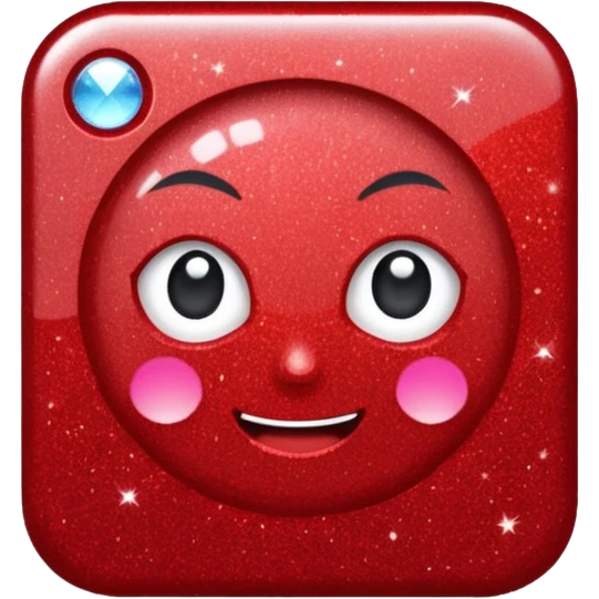 red glitter paper emoji