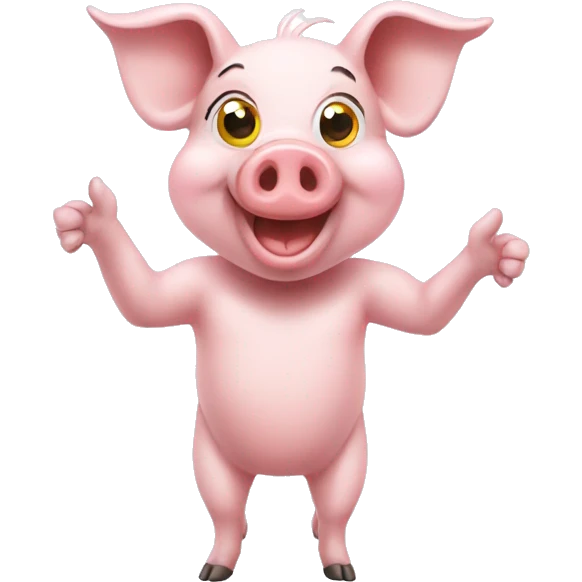 smiling pig on white background emoji
