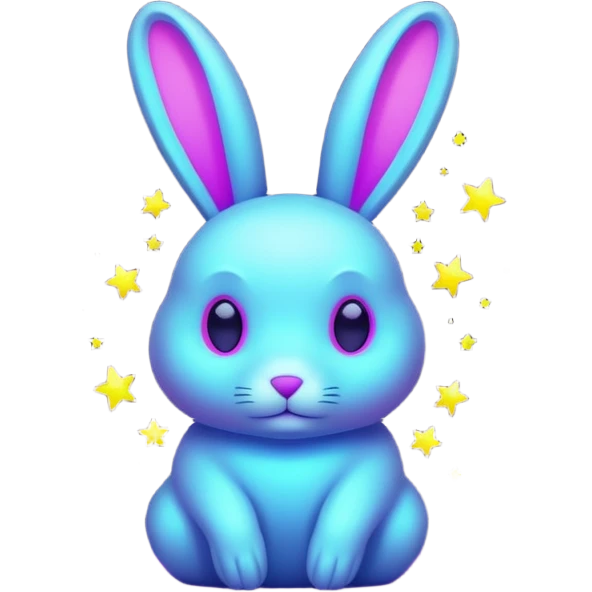 neon rabbit made of starlight emoji