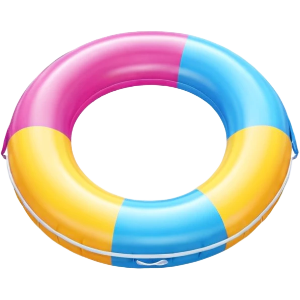 inflatable pool float object icon, colorful swimming ring, glossy plastic texture, summer vibe, 3D cartoon, mobile game icon style, centered, clean background, no text, no watermark
 emoji