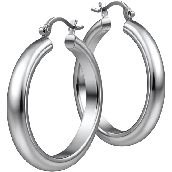 simple silver hoop earring, modern emoji style emoji