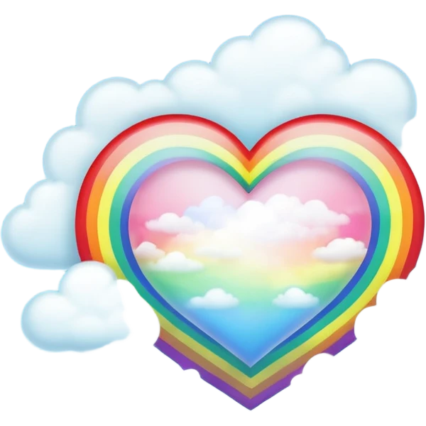 heart glow in the dark rainbow with clouds emoji