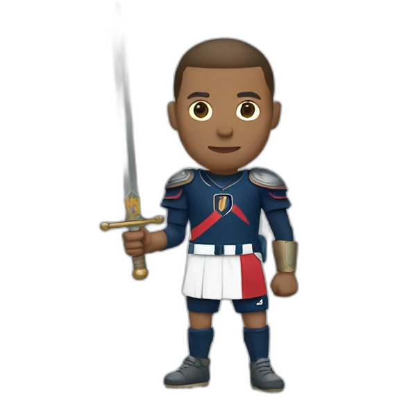 mbappé with sword emoji