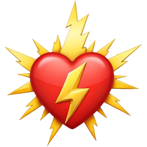 Heart with 13 point lightning bolt in the middle emoji