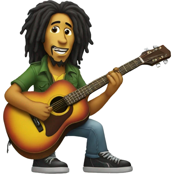 Bob marley with guitar emoji