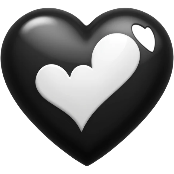 a black n white heart  emoji