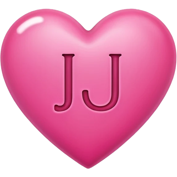 pink heart with the letter j in it emoji