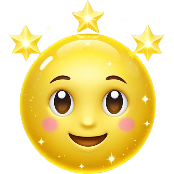  3 Yellow Sparkle 3d emoji