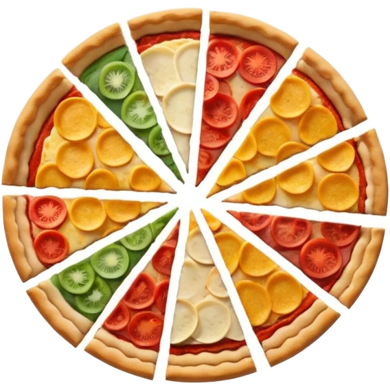 a pie chart sitting on top of a pizza  which has no other toppings emoji