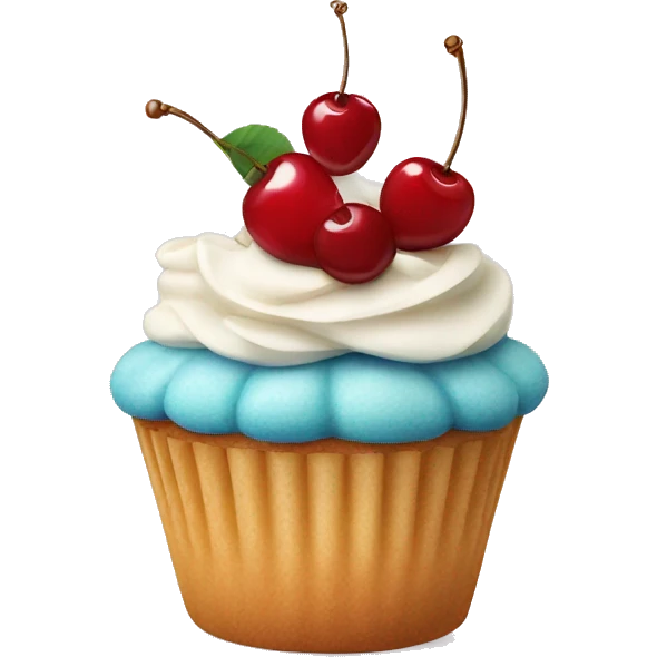 Cupcake with cherry emoji