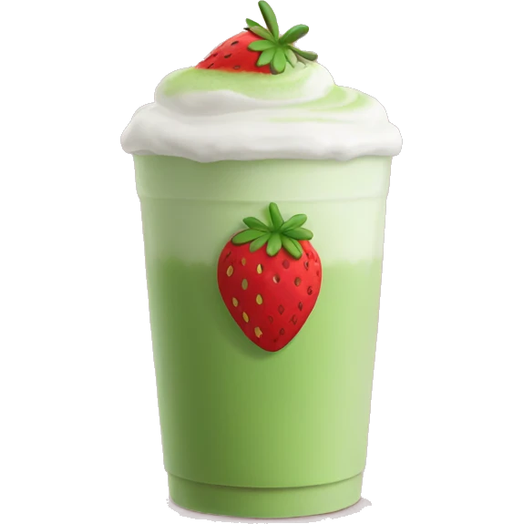 Strawberry matcha latte emoji