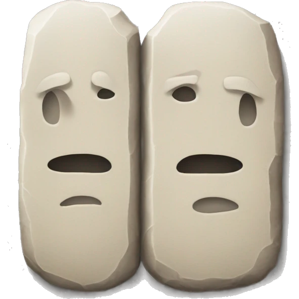 Two Stone tablets with no face emoji