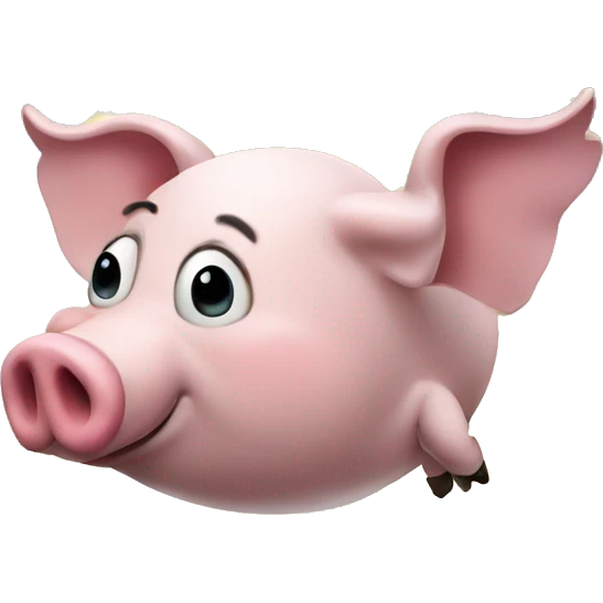 Pigs fly to the moon emoji