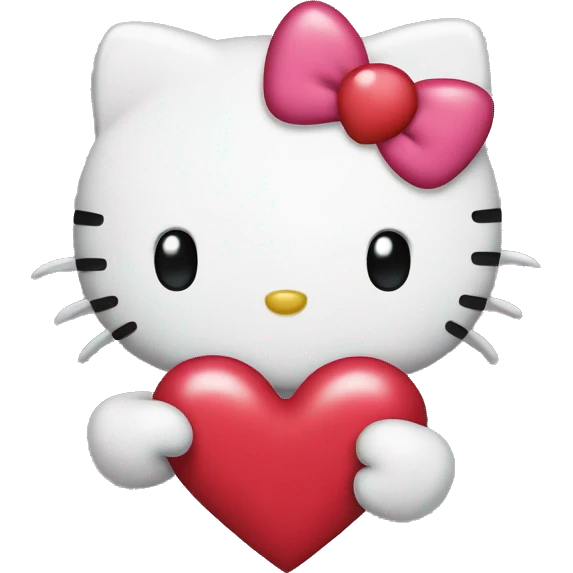 hello kitty with heart emoji