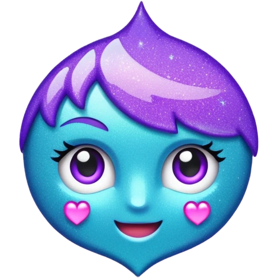 Glitter Roxo e Ciano Seta emoji