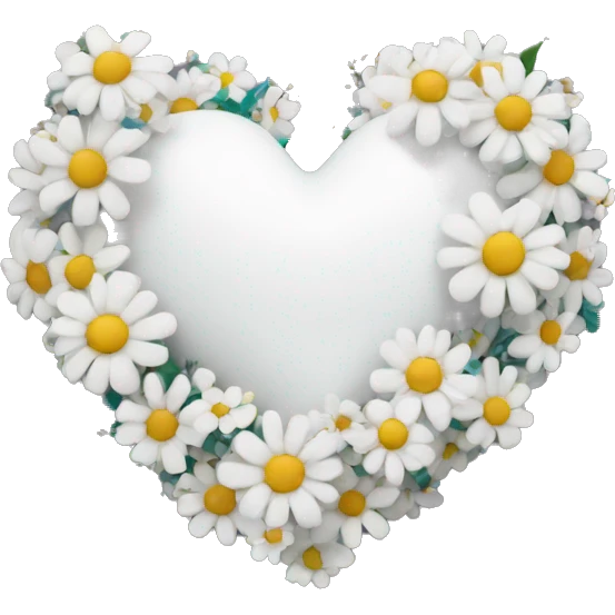 White heart with flowers  emoji
