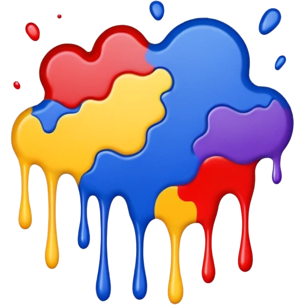 Make a painting which is splattered paint emoji
