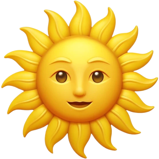 Isomorphic 3D Icon of Sun, Animated, Matte,  white background. High Resolution. emoji